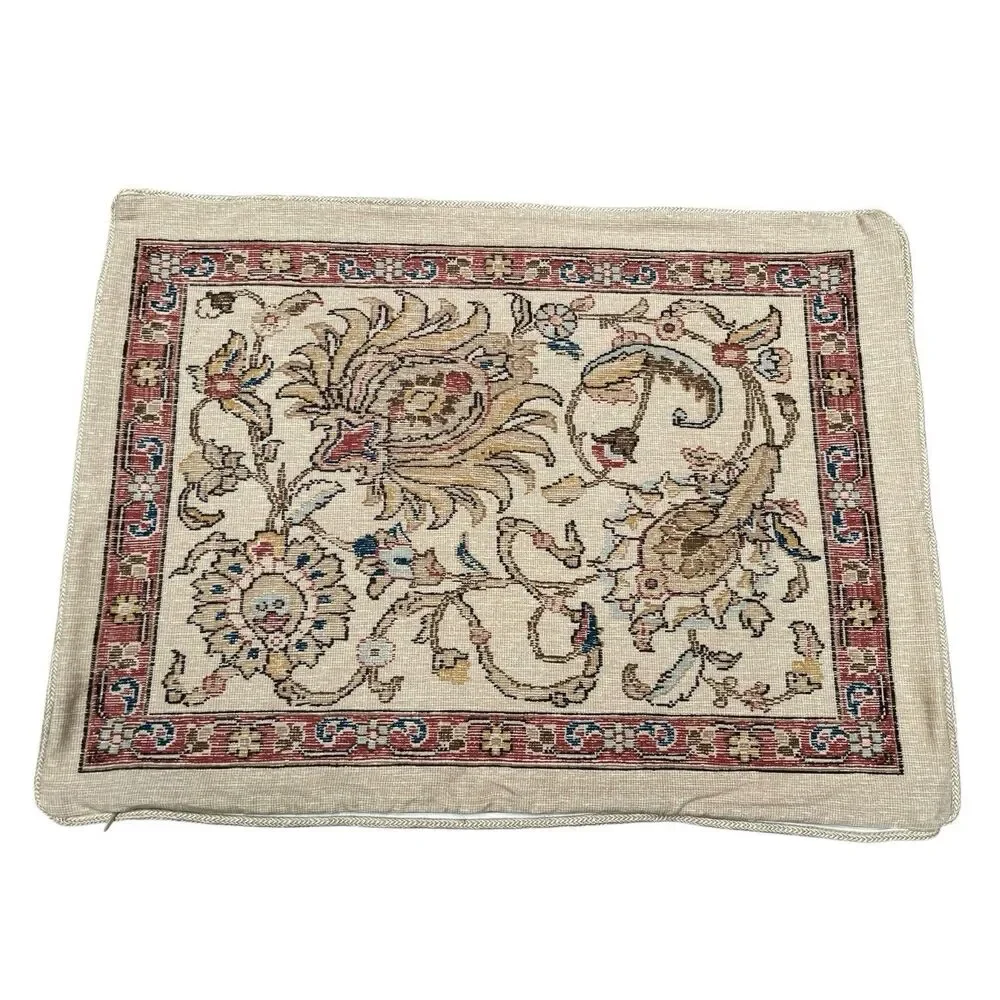 (1) Rare Ralph Lauren Northern Cape Tapestry Pillow Sham Double Sided Zip Cotton